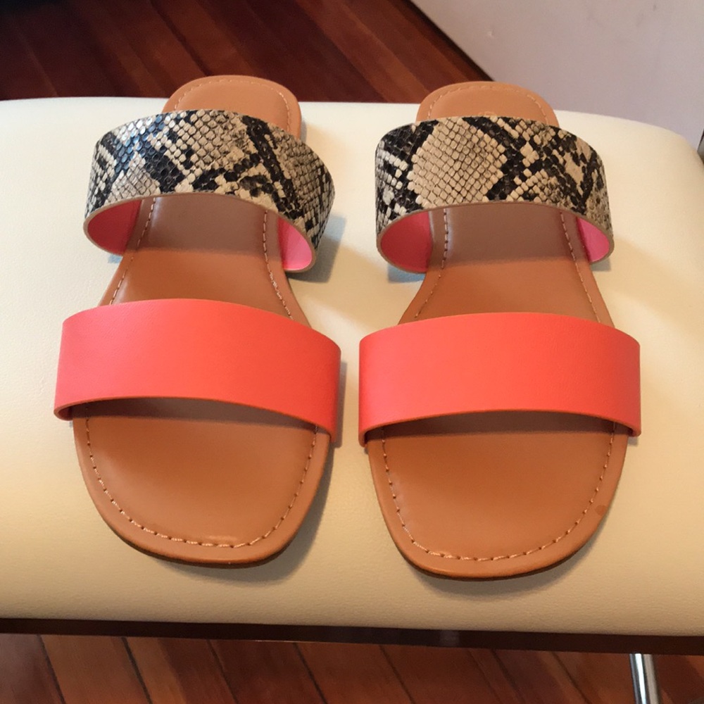 🔥NEW Coral & Snake double band slide sandals, Size 8.5 and 9, Women's